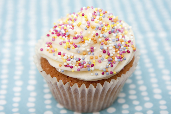 cupcake with sprinkles on it