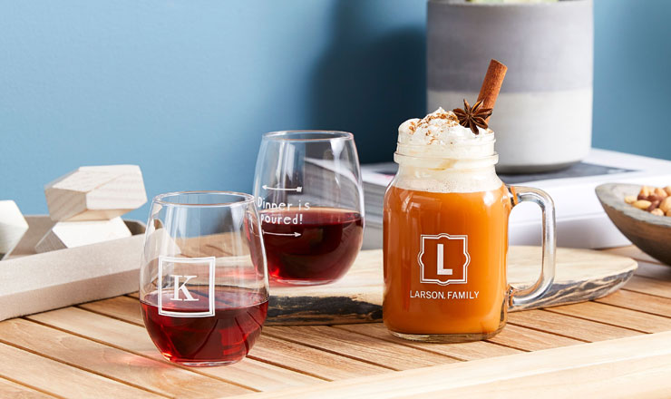 gifts for new homeowners monogrammed glassware