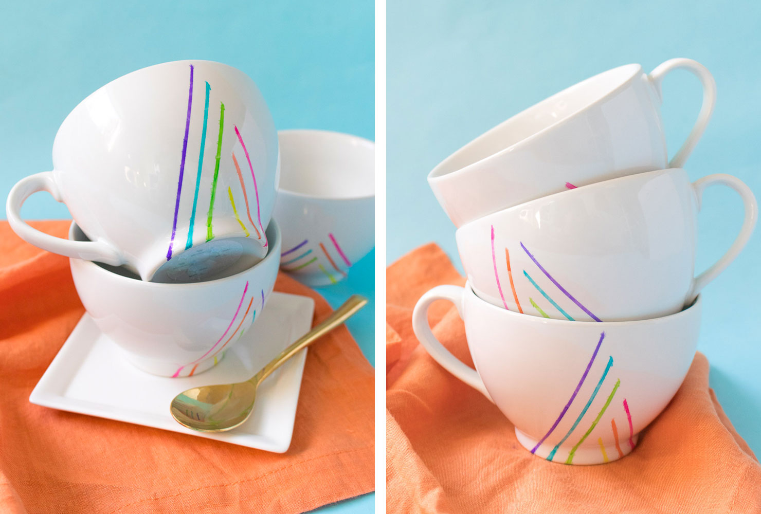 birthday gift ideas diy striped mugs