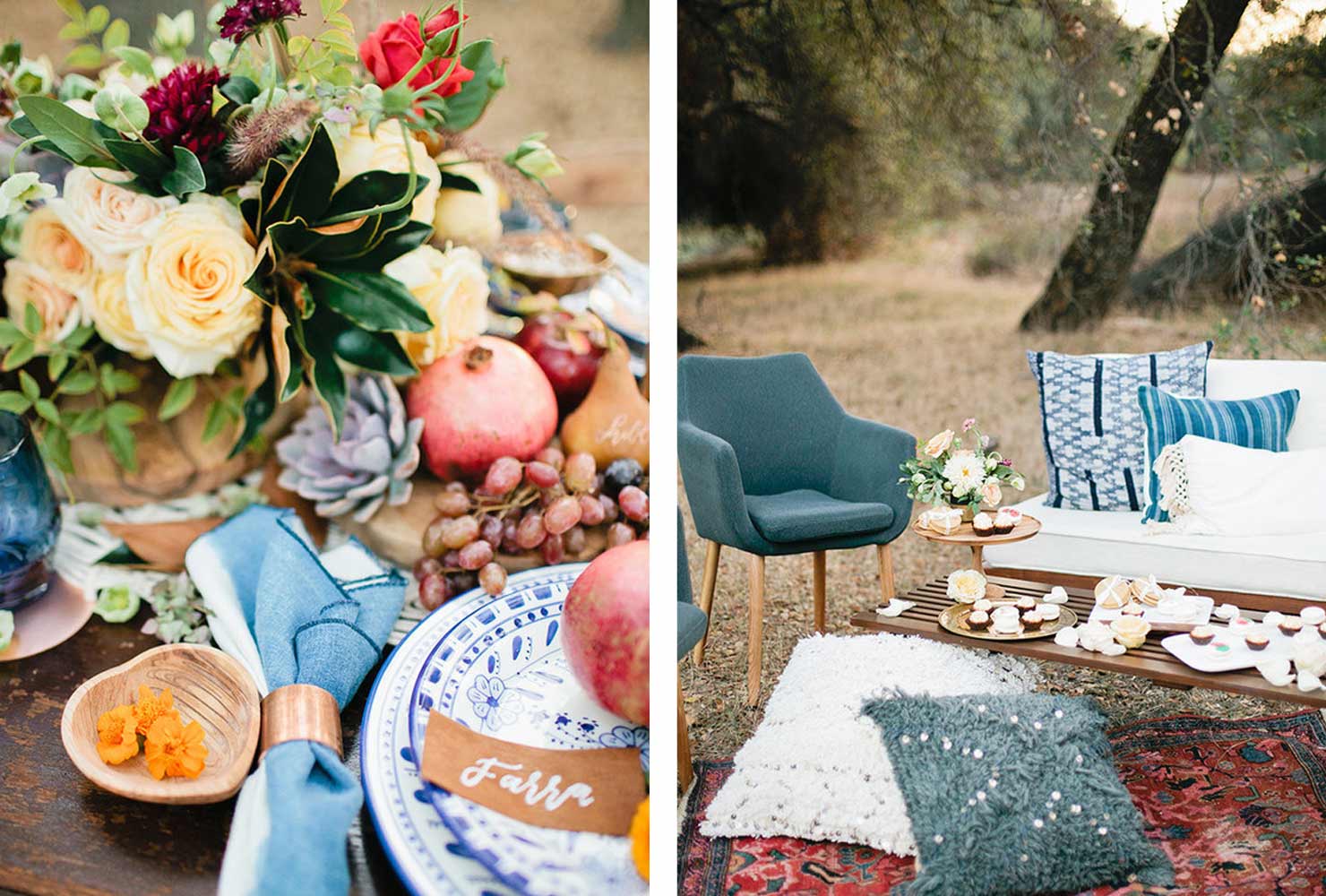 navy blue and coral wedding ideas upscale picnic