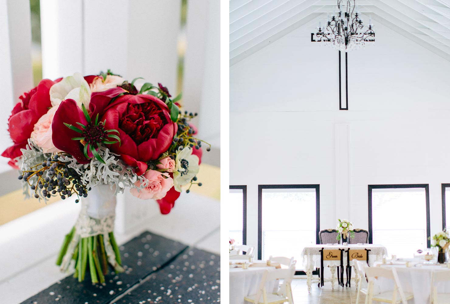 red black and white wedding black accents 
