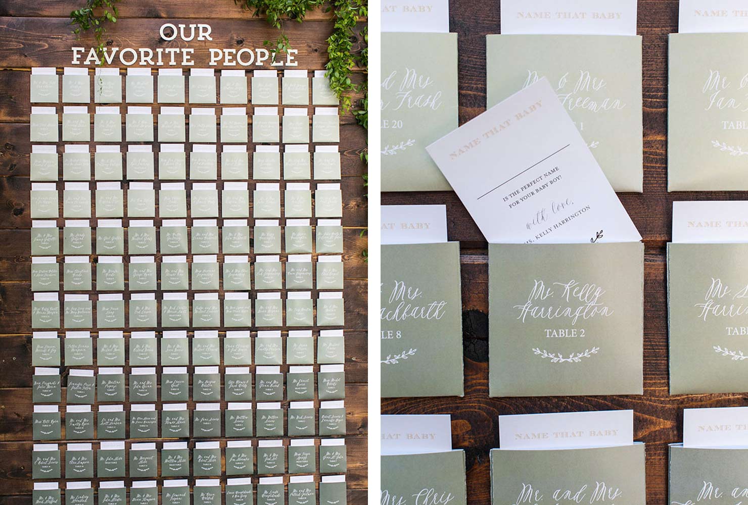 wedding place card ideas ombre display