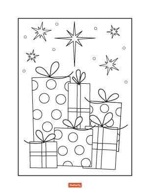coloring pages christmas gifts 