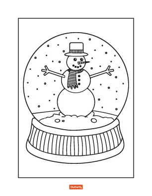 snow globe coloring page 