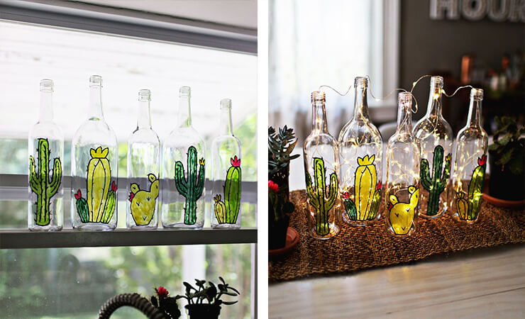 Playful and Stylish Hand-Stained Bottles Gift