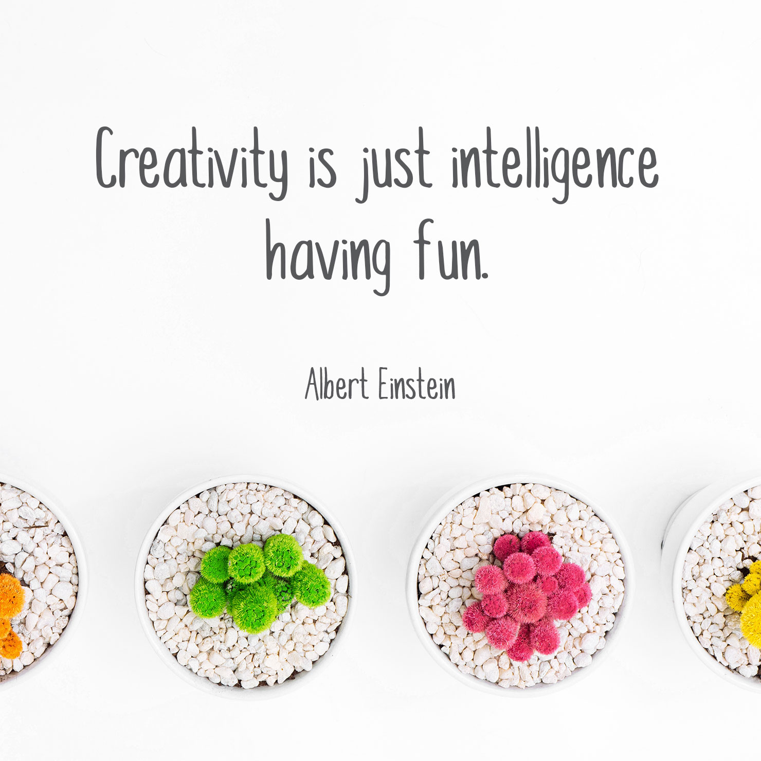 short graduation quote: creativity is just intelligence having fun - Albert Einstein