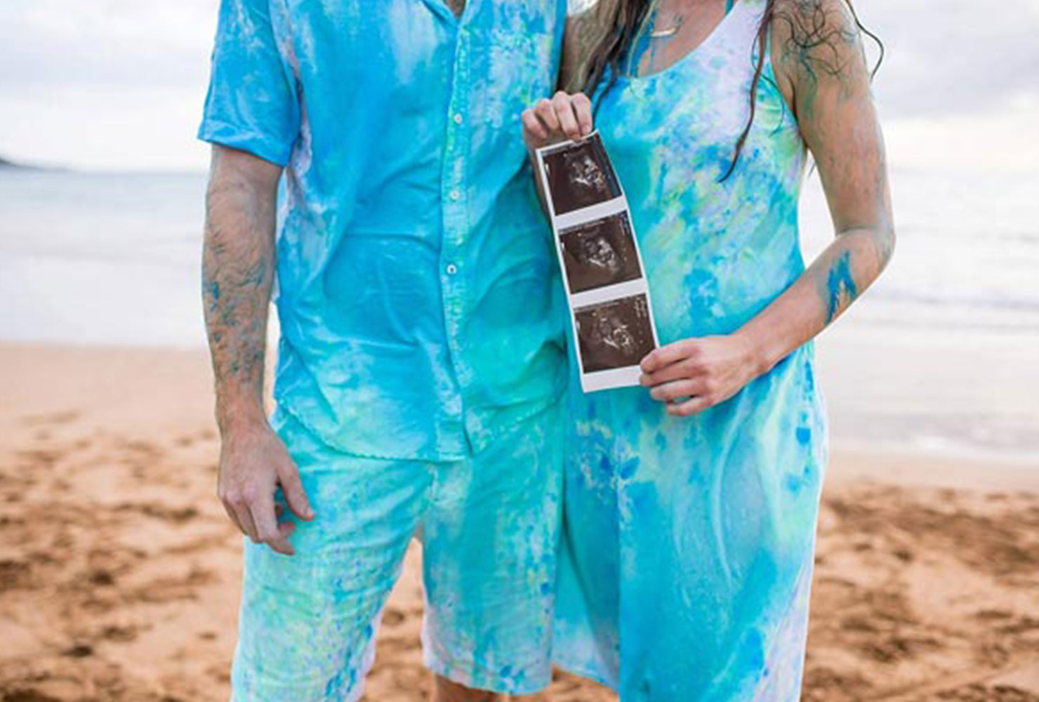 gender reveal colored clothes 