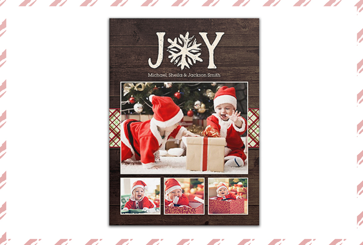 Babies dressed as Santa in Christmas card