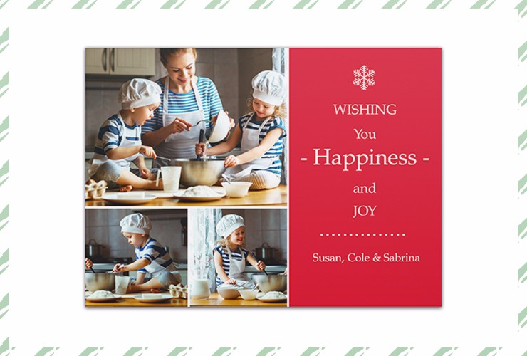 mother and children on Christmas card