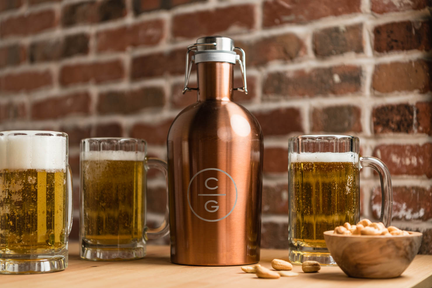 personalized growler and beers