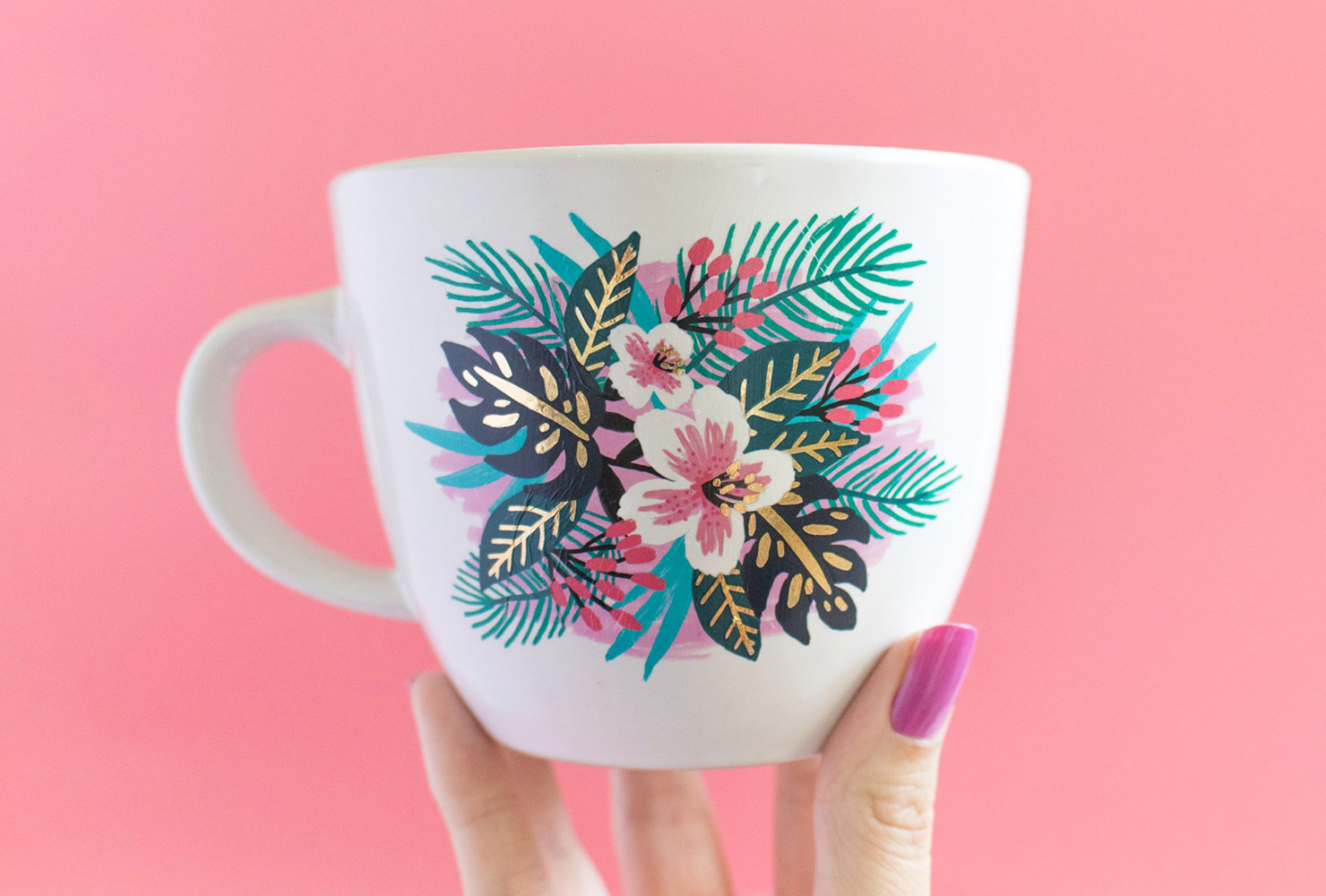 mug with floral design