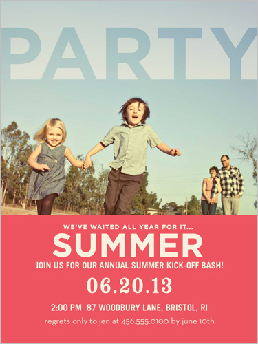 Party invitation for a summer party