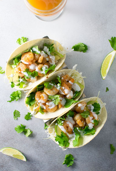 Plated Shrimp tacos