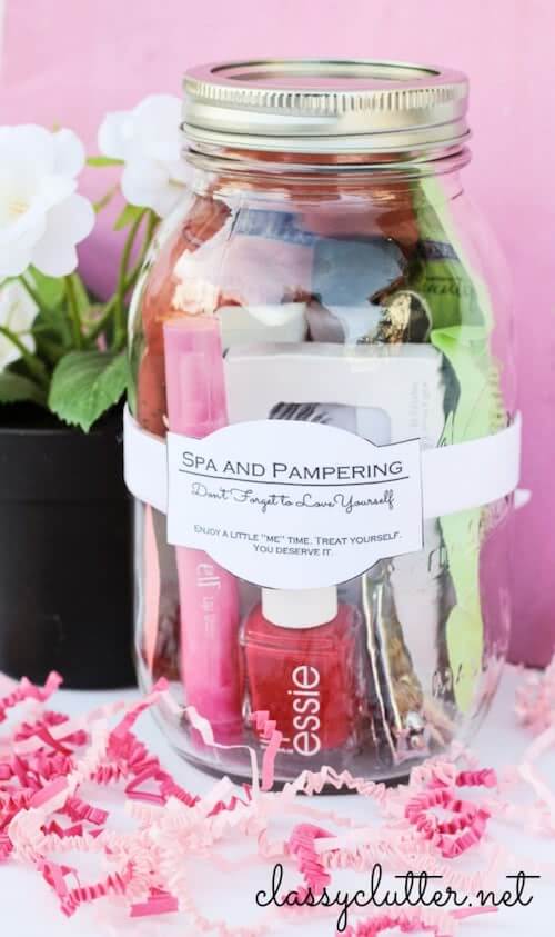 spa and pampering jar
