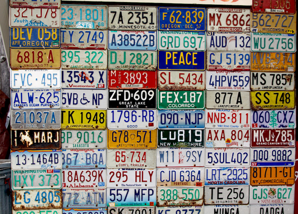 license plates for the license plate game for road trips