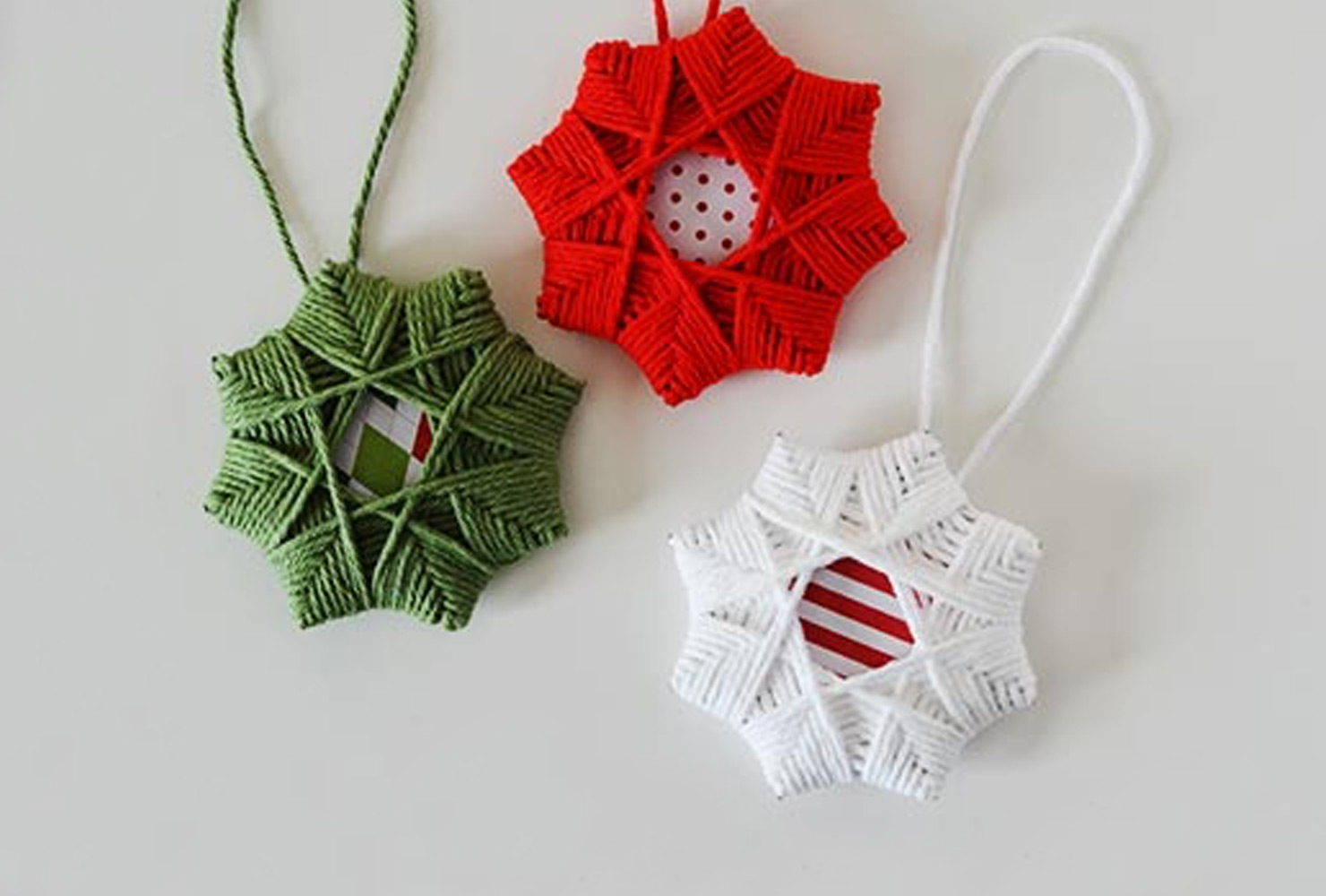  Christmas star ornaments made of yarn