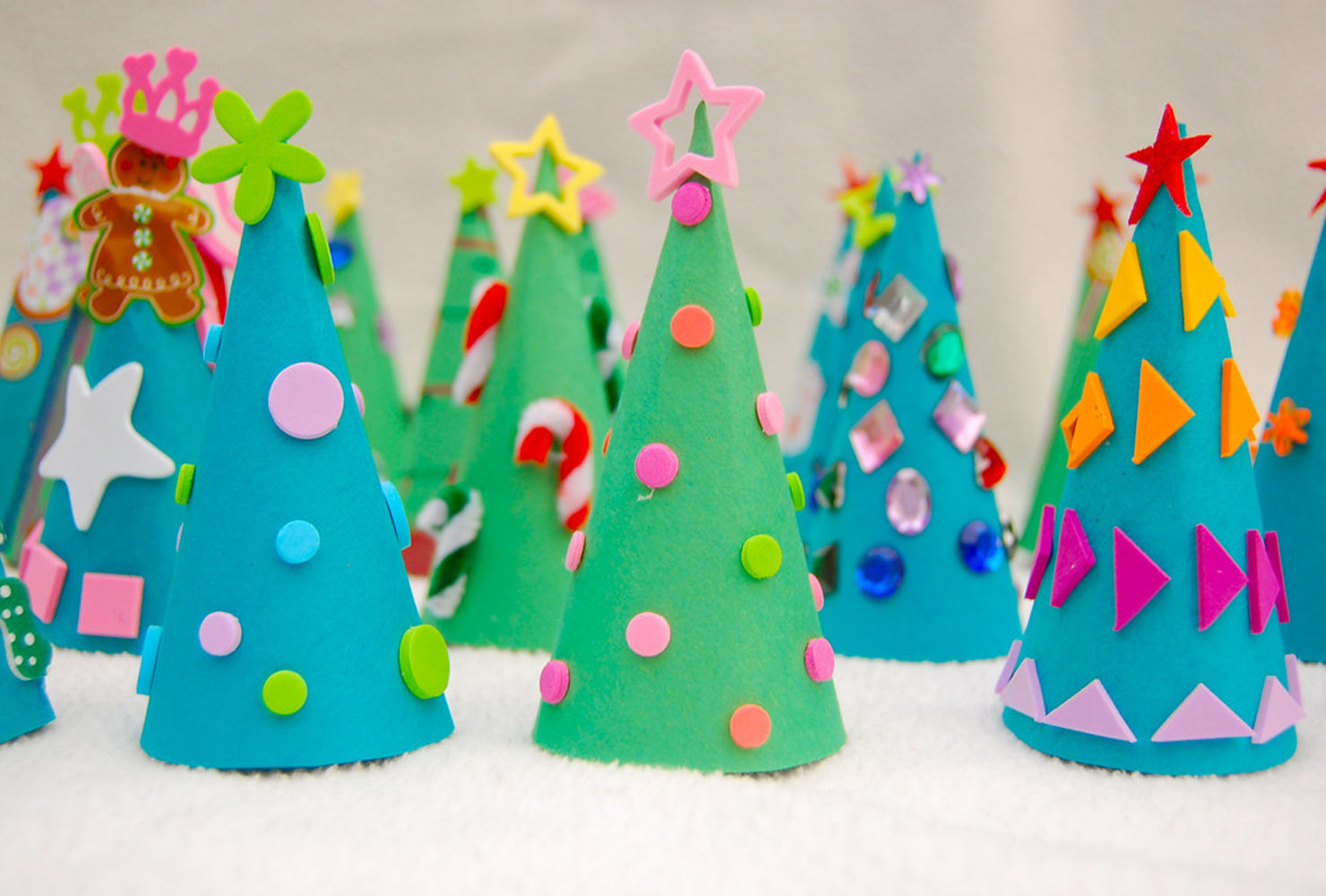  variety of paper Christmas trees