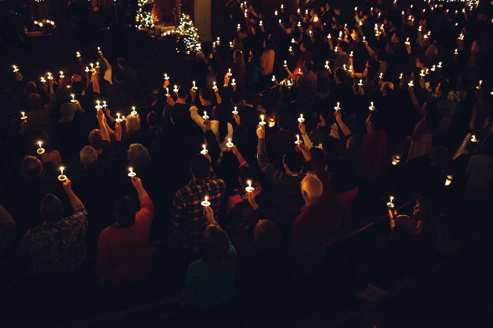 Candlelight Church Service on Christmas Eve for Family Christmas Traditions
