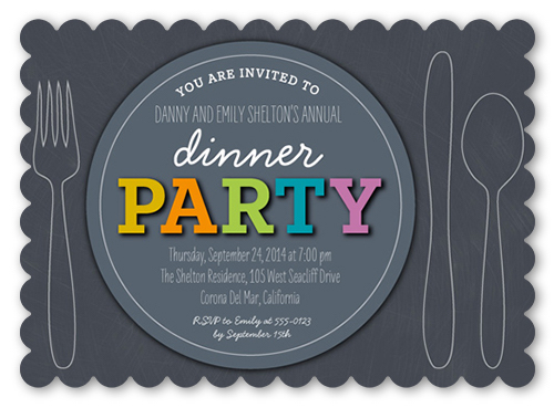 a dinner party invitation with good dinner invitation wording