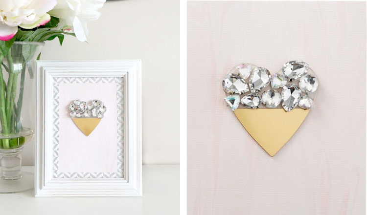 framed heart of diamonds