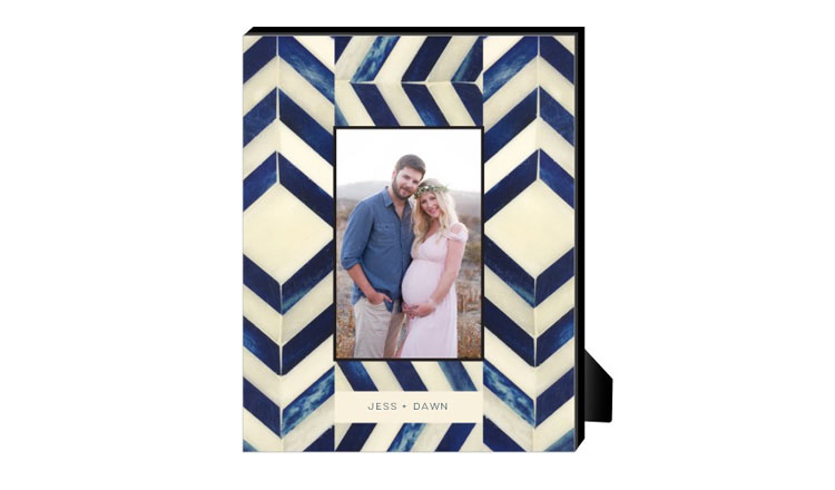 10th wedding anniversary gift ideas blue chevron photo frame