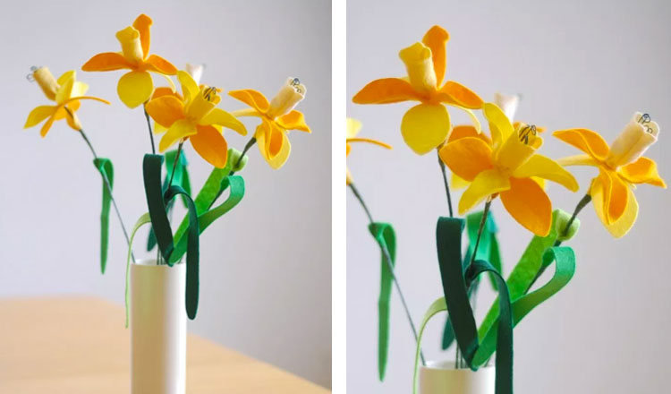 10th wedding anniversary gift ideas felt daffodils
