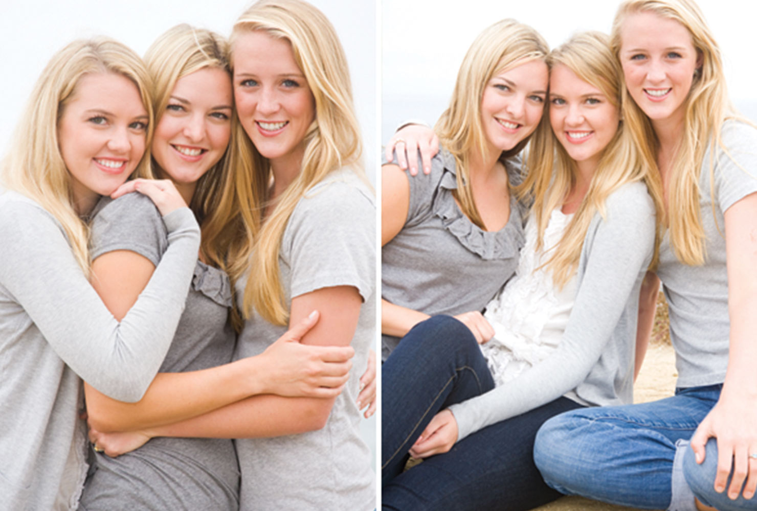 sibling photo ideas 3 blonde sisters