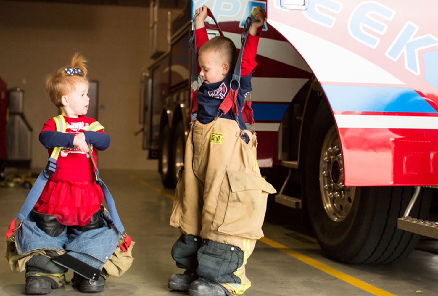sibling photo ideas firefighter outfit