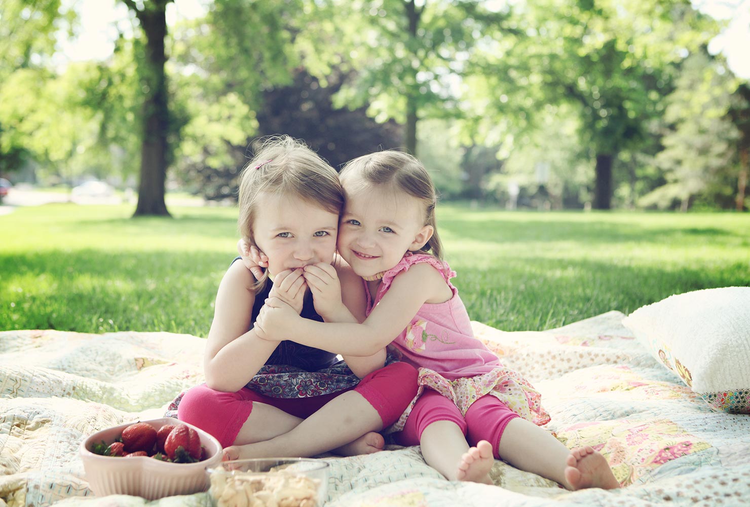 sibling photo ideas girls picnic