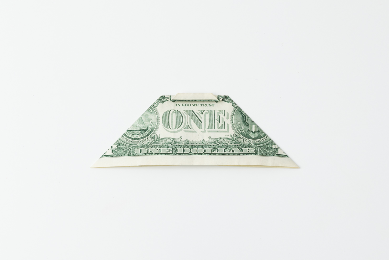 a dollar bill flipped over