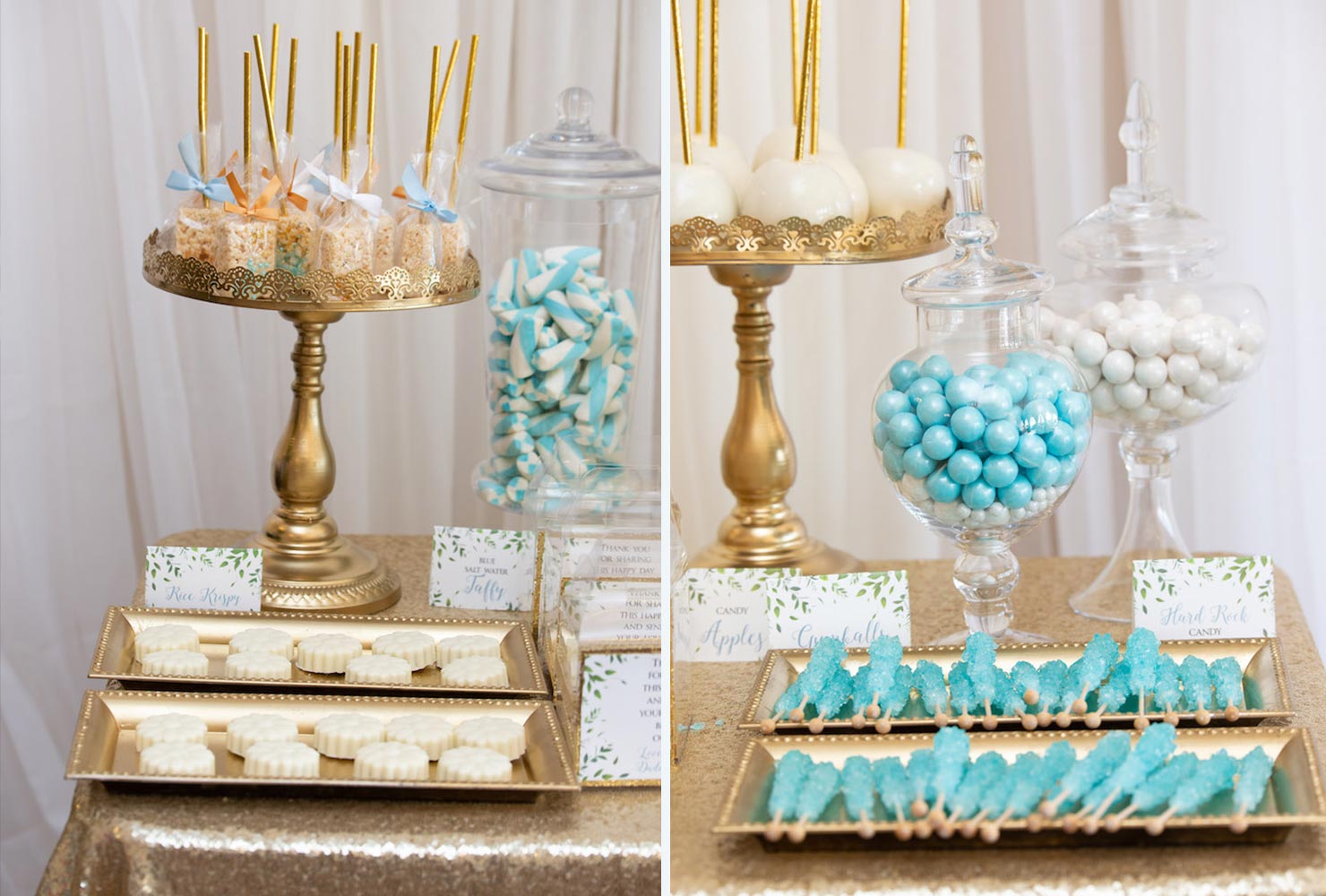 baby shower food gold decor