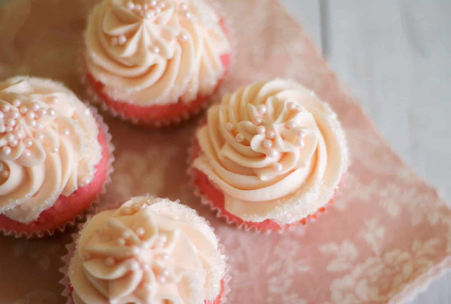 baby shower food pink pearl cupcakes