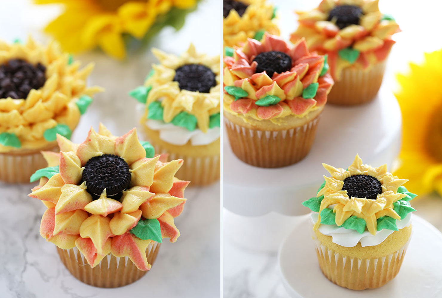 baby shower food sunflower cupcakes