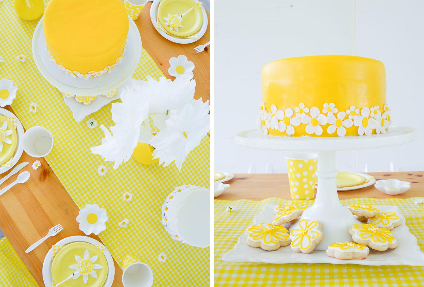 baby shower food yellow flower cupcake