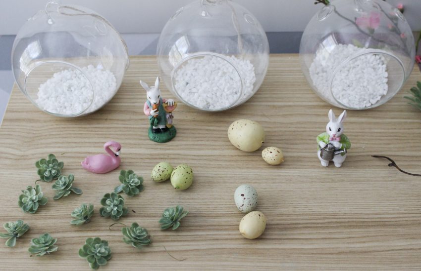 set of kids terrarium for easy spring crafts with supplies