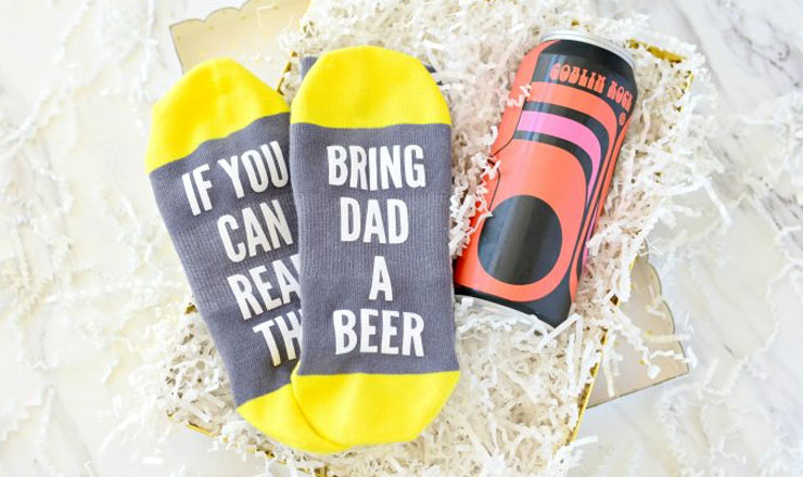 gift for parents beer request socks