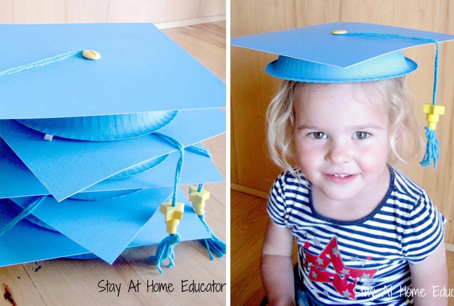 kindergarten graduation ideas paper plate hat 