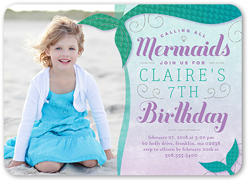 Mermaid Birthday Party Invitation 1