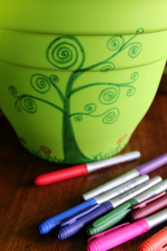 Flower pot painting ideas and flower pot supplies.