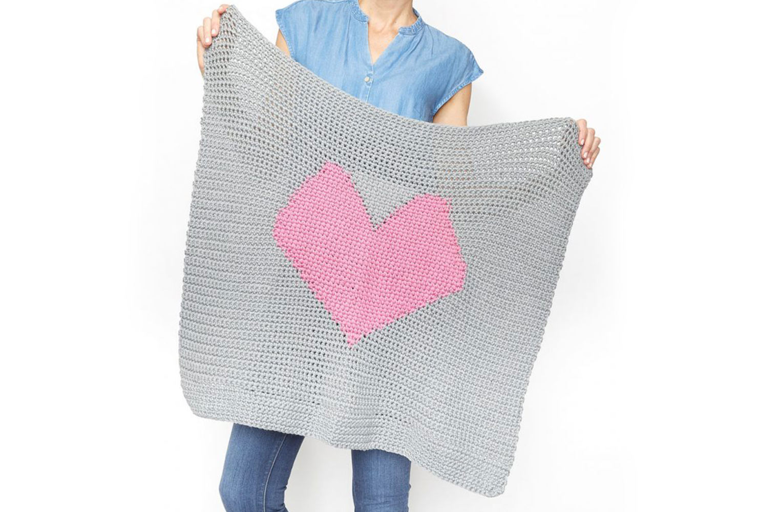 baby gifts girls knit heart blanket 