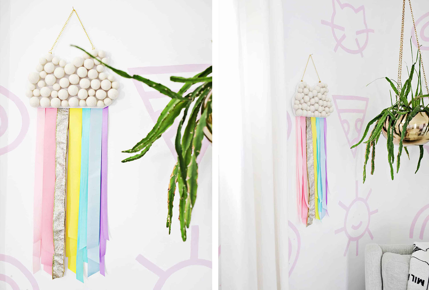 baby gifts girls rainbow wall hanging 