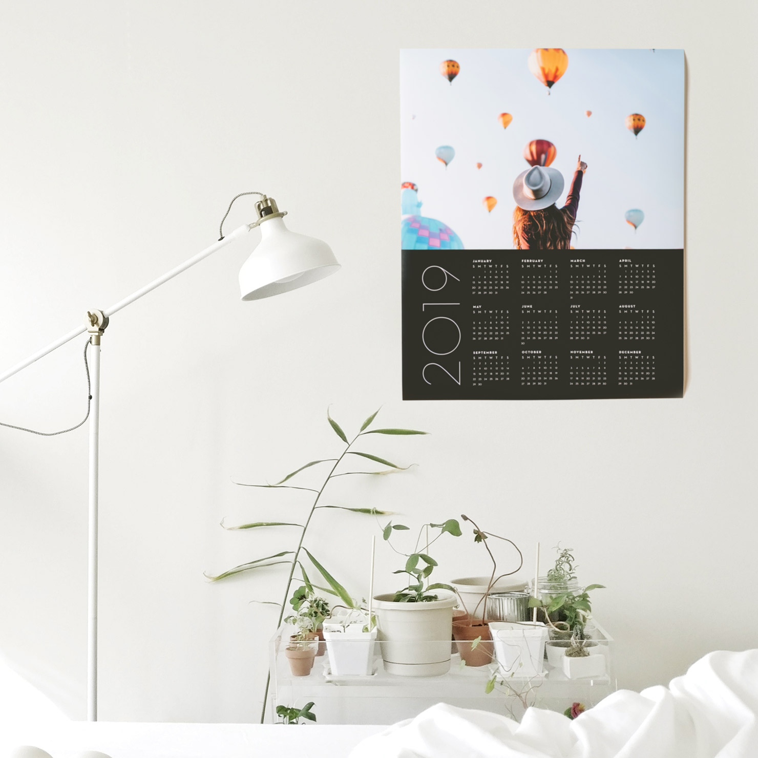 calendar poster on the wall 
