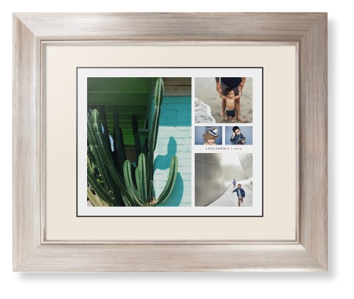 A framed print of summer pictures.
