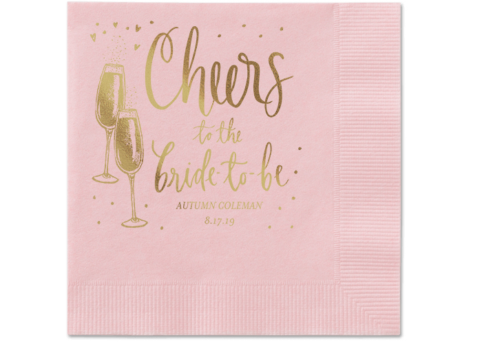 A napkin for a bachelorette party or bridal shower.