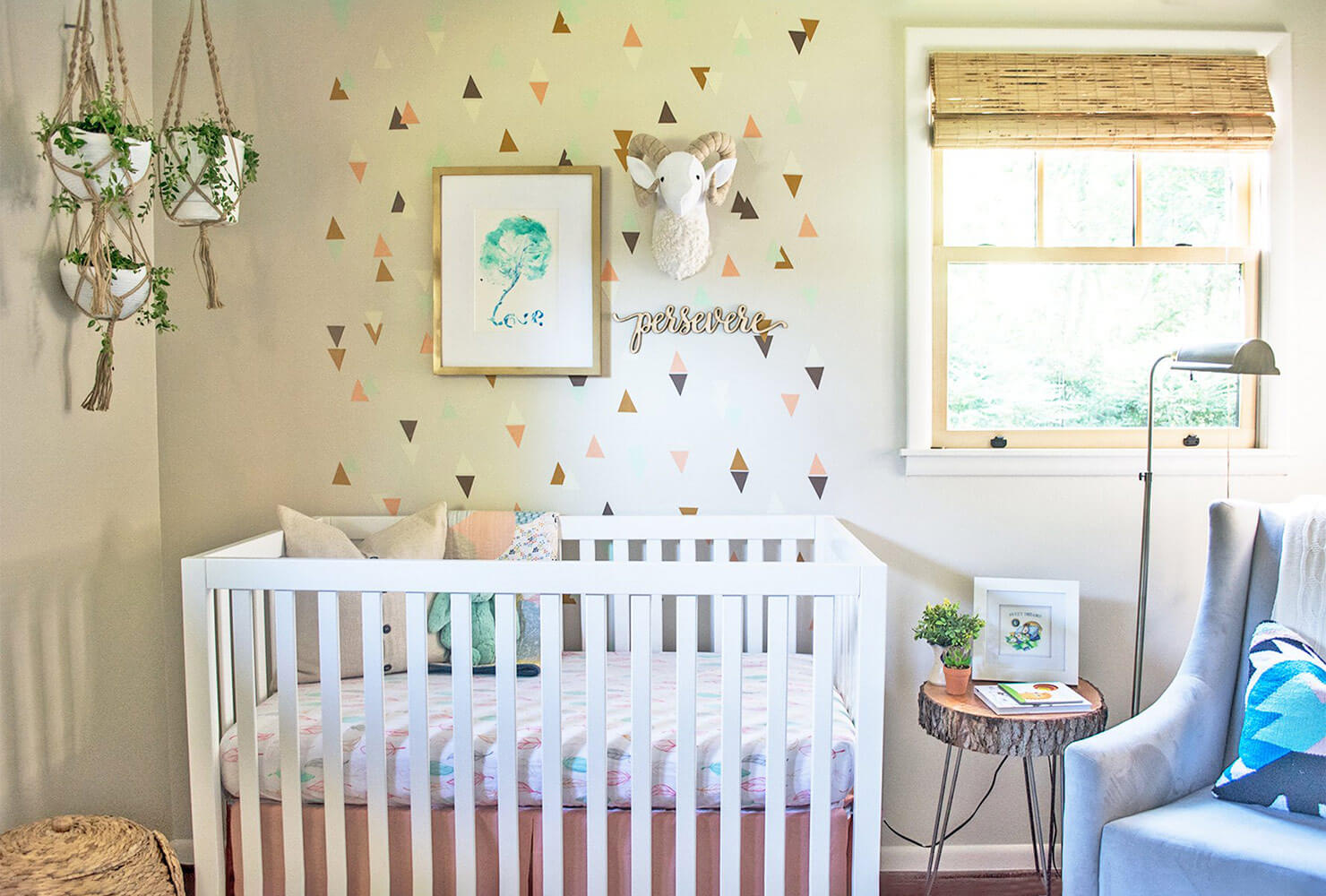 nursery room ideas triangle pattern.