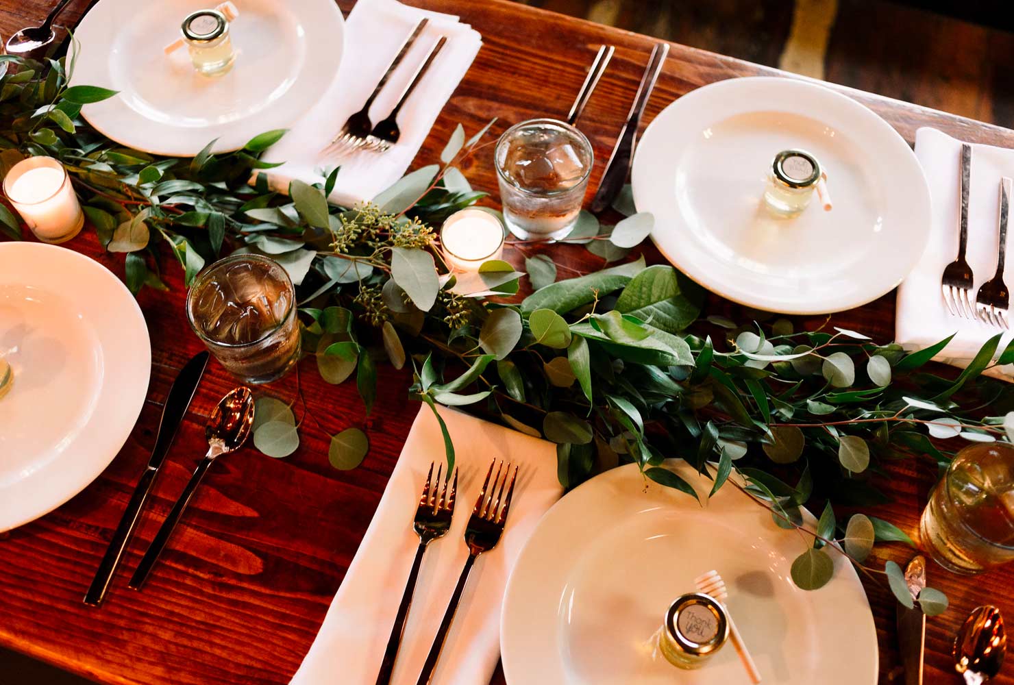black and gold wedding foliage table runner 
