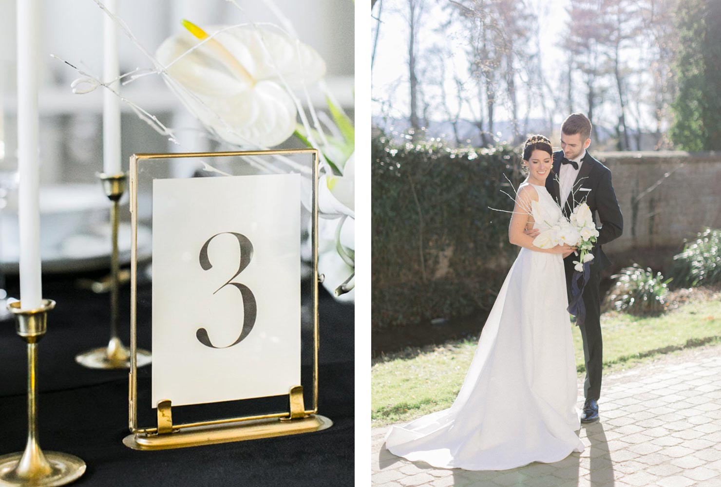 black and gold wedding ideas elegant table number 