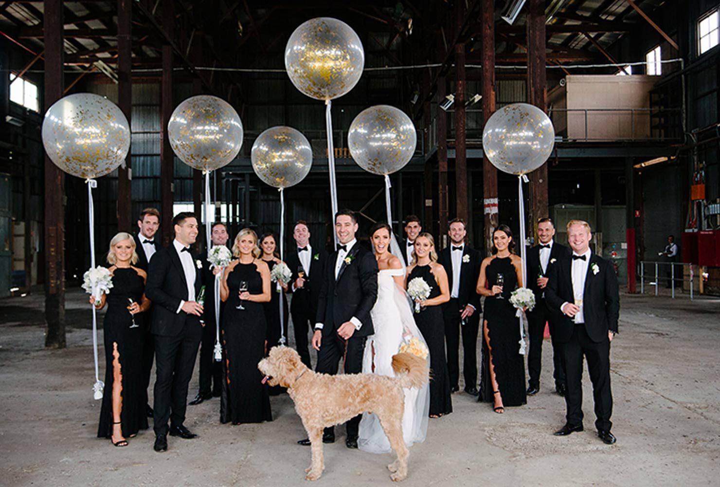 black and gold wedding ideas gold balloons 