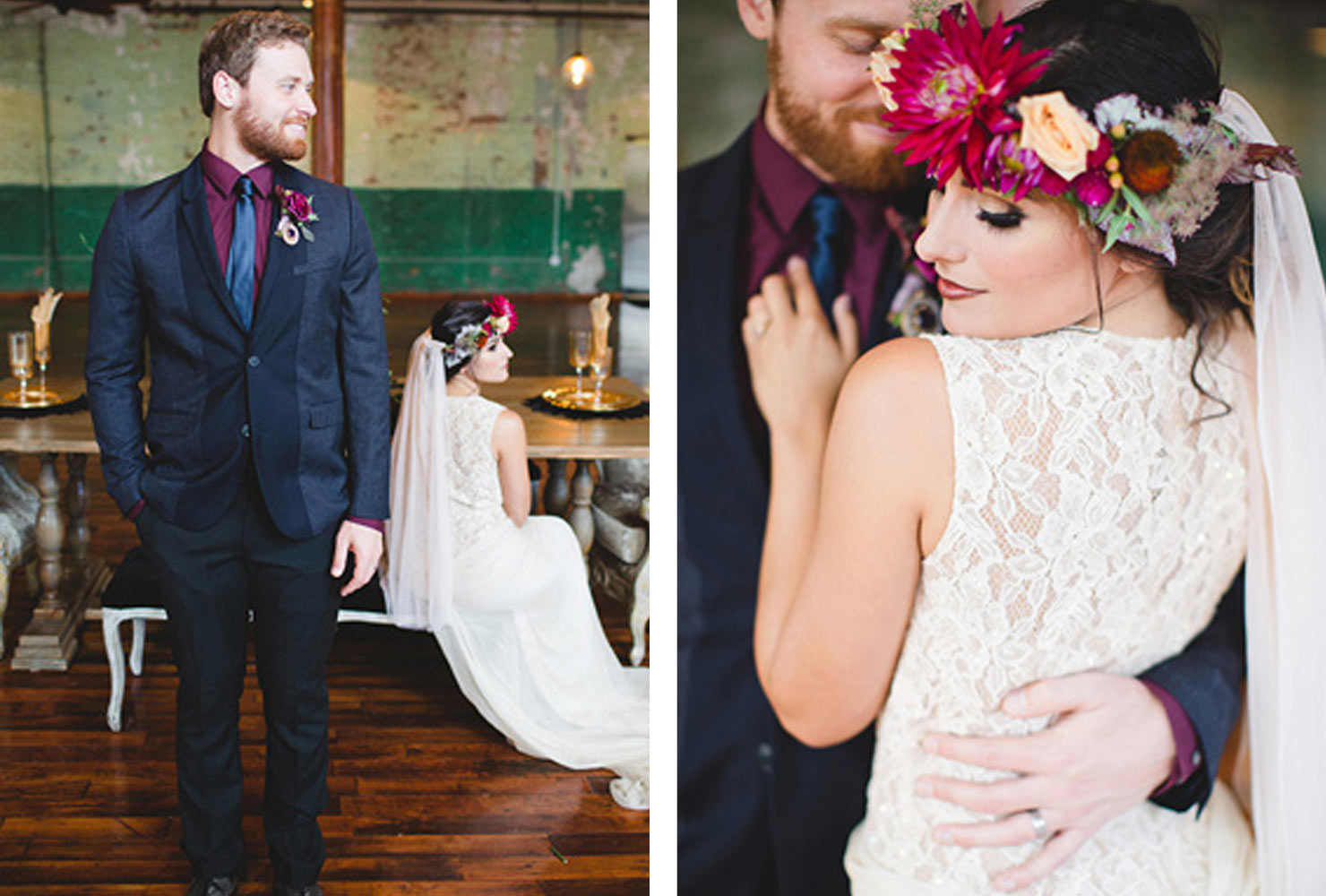 Navy blue and burgundy wedding ideas show your style.