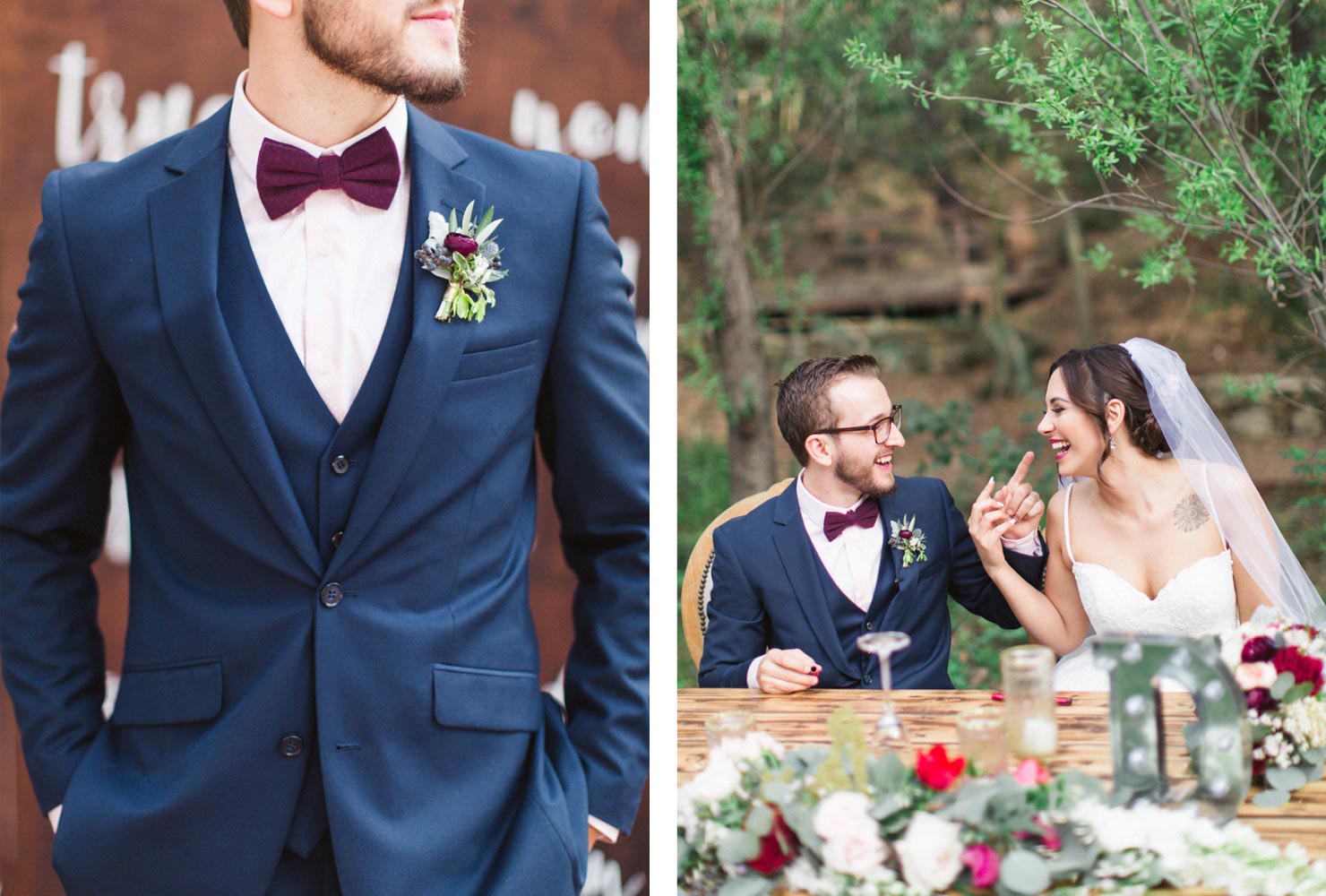 navy blue and burgundy wedding ideas suave style